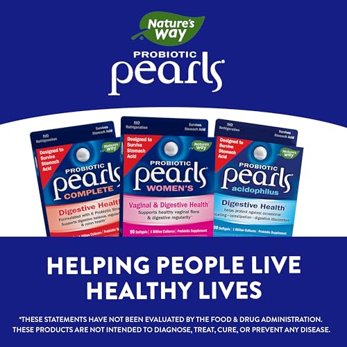 Nature's Way Women's Probiotic Pearls, Supports Vaginal and Digestive Health*, 1 Billion Live Cultures, No Refrigeration Required, 30 Softgels (Packaging May Vary)