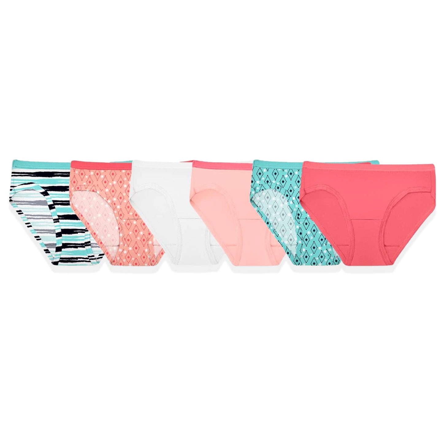 Fruit of the Loom Girls' Cotton Hipster Underwear, 20 Pack-Fashion Assorted, 4