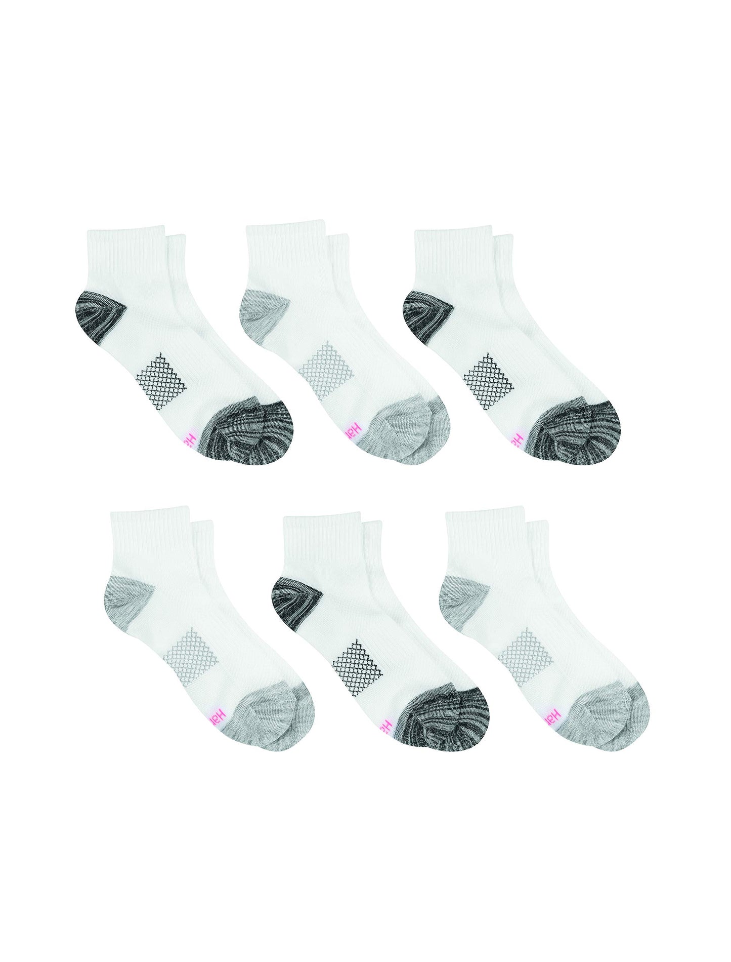 Hanes womens Hanes Women's 6-pair Lightweight Breathable Ventilation Ankle fashion liner socks, Black/Grey, 5 9 US